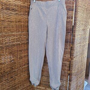Athleta Brooklyn Lined Textured Jogger 8Tall 8T Light Gray Print  Pockets